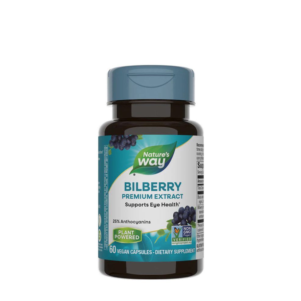 Fekete áfonya kivonat, Nature's Way Bilberry, 60 kapszula