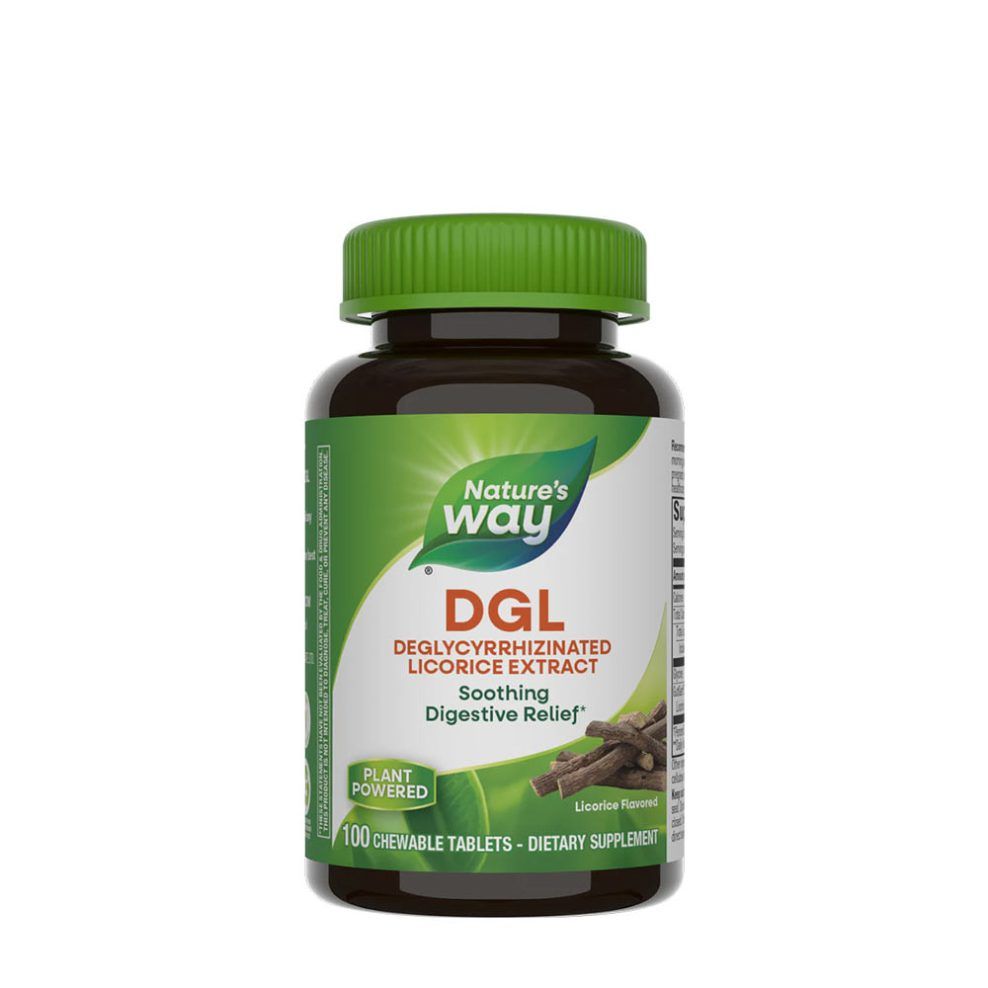 DGL édesgyökér-kivonat, Nature's Way DGL, 100 rágótabletta, édesgyümölcs íz