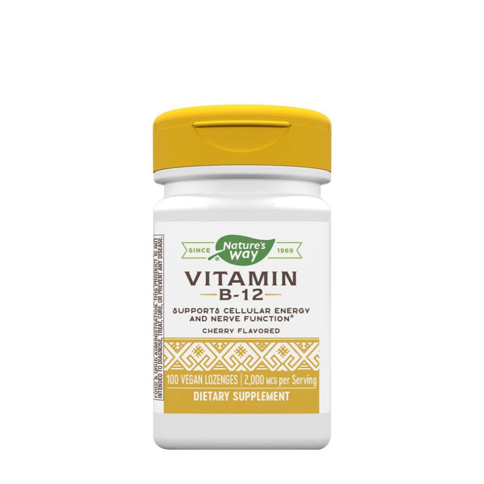 B12-vitamin, Nature's Way Vitamin B12, 100 szopogató tabletta, cseresznye íz