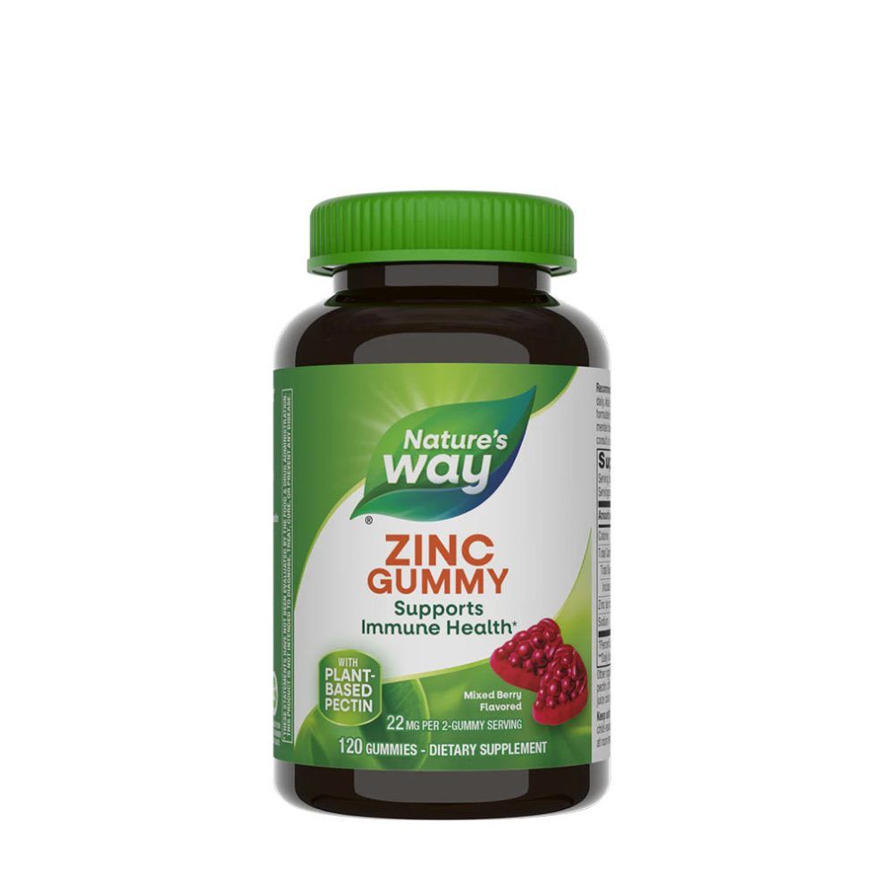 Cink gumivitamin, Nature's Way Zinc Gummies, 120 gumicukor, vegyes bogyós gyümölcs íz