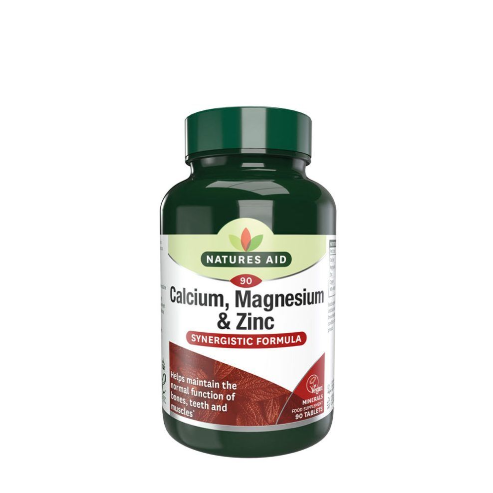 Kalcium, magnézium és cink, Natures Aid Calcium, Magnesium + Zinc, 90 tabletta