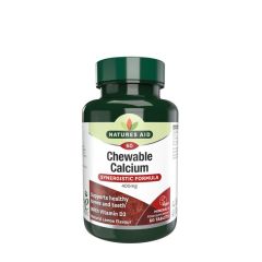Rágótablettás kalcium 400 mg D-vitaminnal, Natures Aid Chewable Calcium 400 mg + Vitamin D, 60 tabletta
