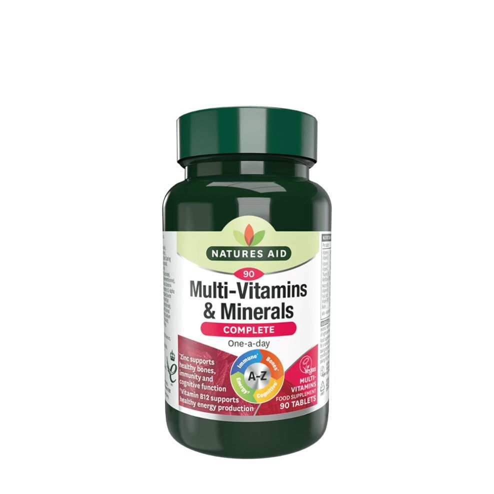 Komplett multivitamin és ásványianyag, Natures Aid Complete Multi-Vitamins & Minerals, 90 tabletta