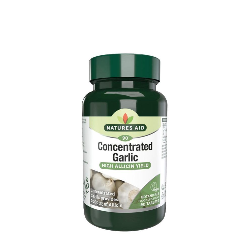 Koncentrált fokhagymakivonat 2000 mcg, Natures Aid Concentrated Garlic 2000 mcg, 90 tabletta