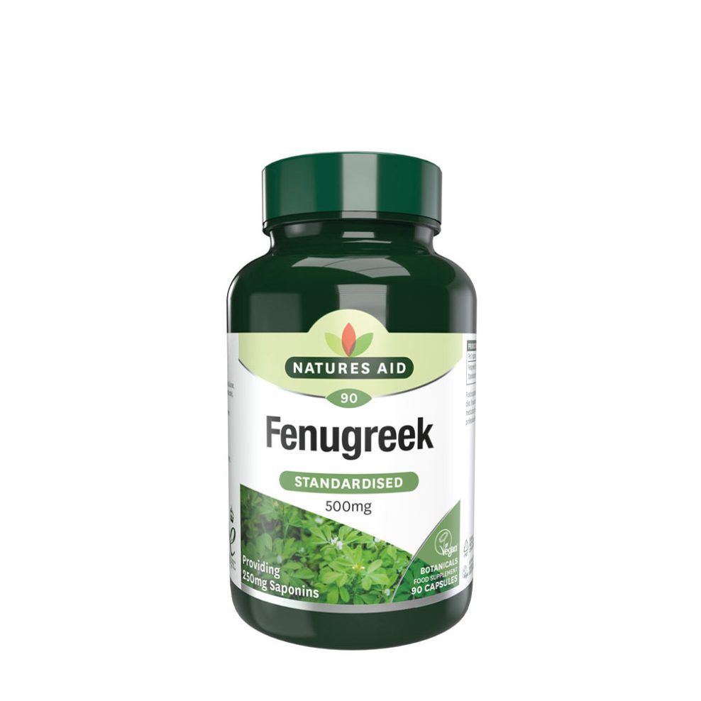 Görögszéna-kivonat 500 mg, Natures Aid Fenugreek Standardised 500 mg, 90 kapszula