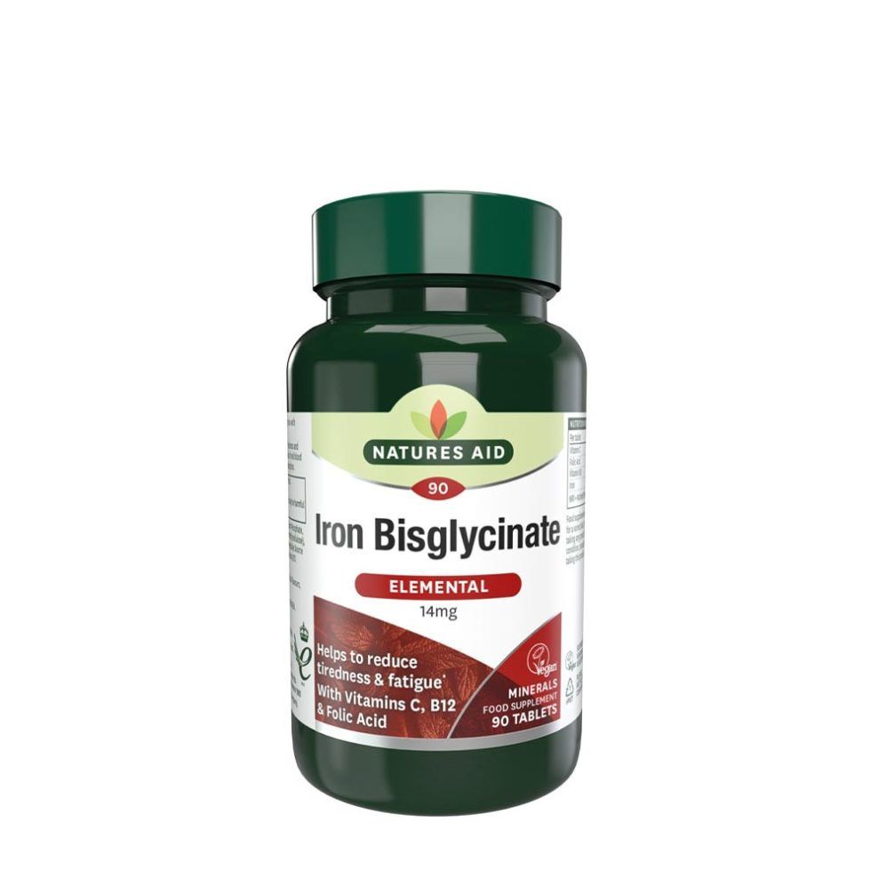 Vas-biszglicinát, Natures Aid Iron Bisglycinate, 90 tabletta