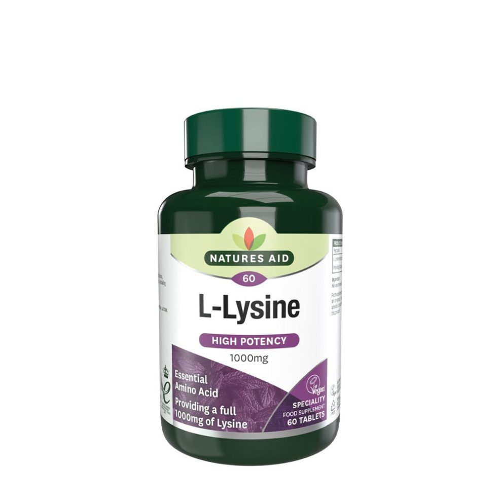 L-lizin 1000 mg, Natures Aid L-Lysine 1000 mg, 60 tabletta
