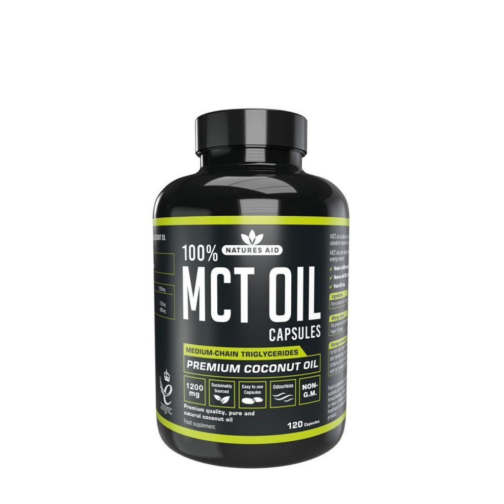 MCT-olaj, Natures Aid MCT Oil Capsules, 120 kapszula