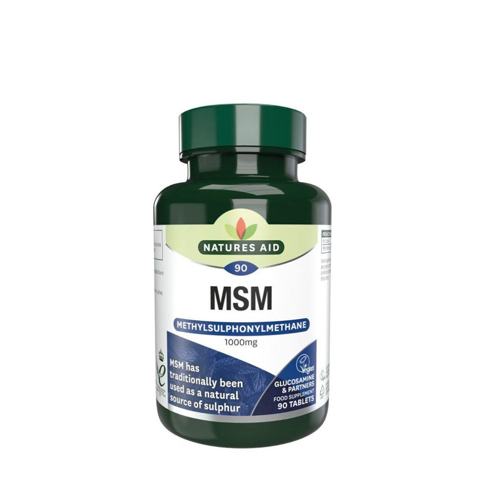 MSM 1000 mg, Natures Aid MSM 1000 mg, 90 tabletta