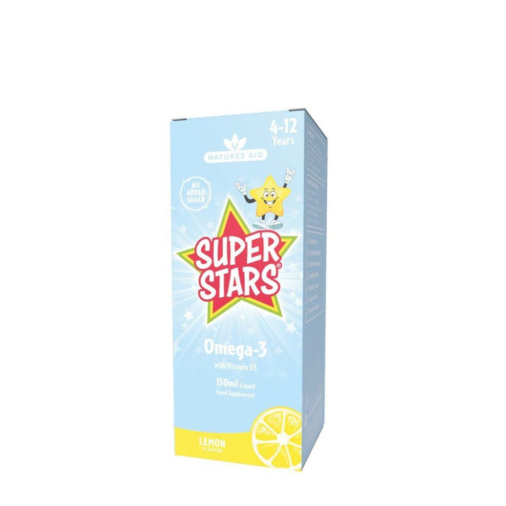 Omega-3 citrom ízű, Natures Aid Super Stars Omega-3 - Lemon flavour, 150 ml