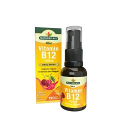 B12-vitamin cseresznye ízű spray, Natures Aid Vitamin B12 Daily Oral Spray, 30 ml, cseresznye íz