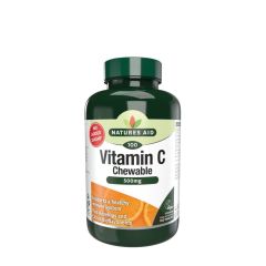 Rágótabletta C-vitamin 500 mg narancs ízű, Natures Aid Vitamin C 500mg Chewable - Orange Flavour, 100 tabletta