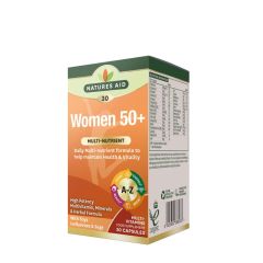 Női 50+ multivitamin és ásványi anyagok, Natures Aid Women's 50+ Multi-Vitamins & Minerals, 30 kapszula