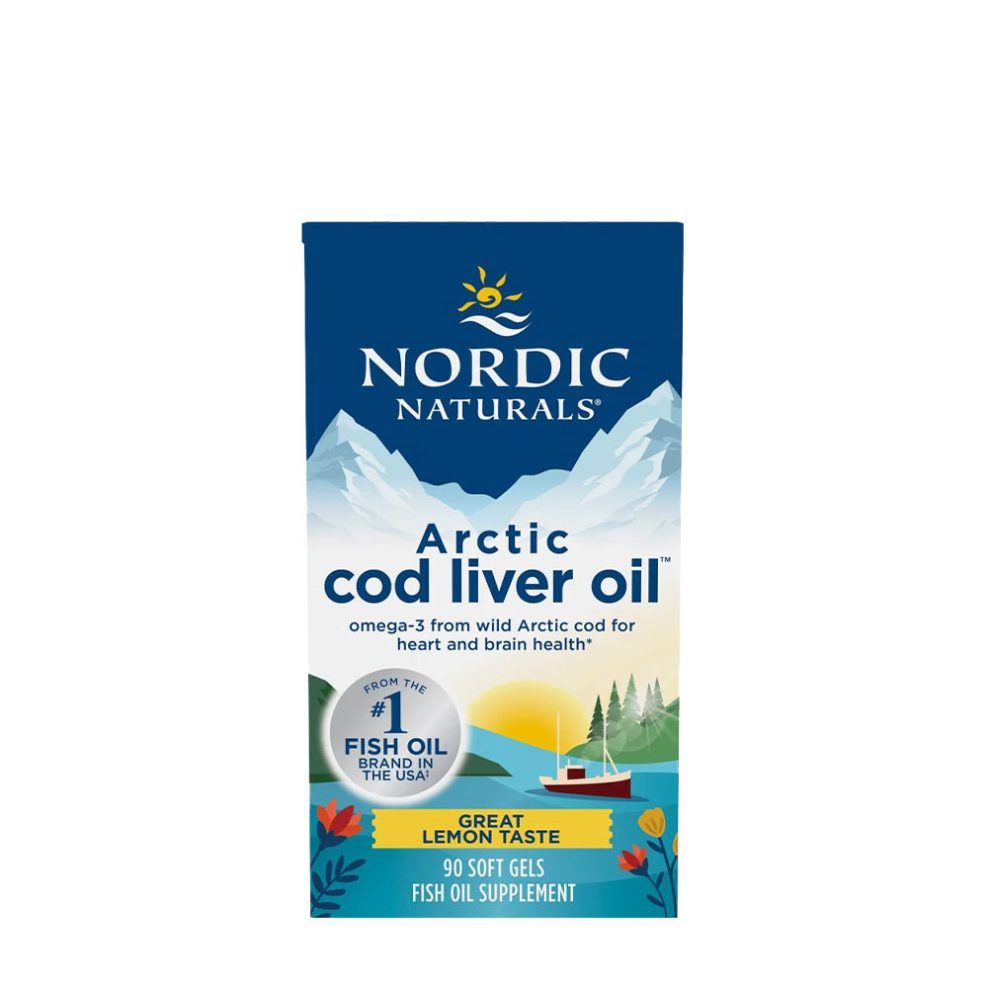 Tőkehalmájolaj, Nordic Naturals Arctic Cod Liver Oil, 90 lágykapszula, citrom íz