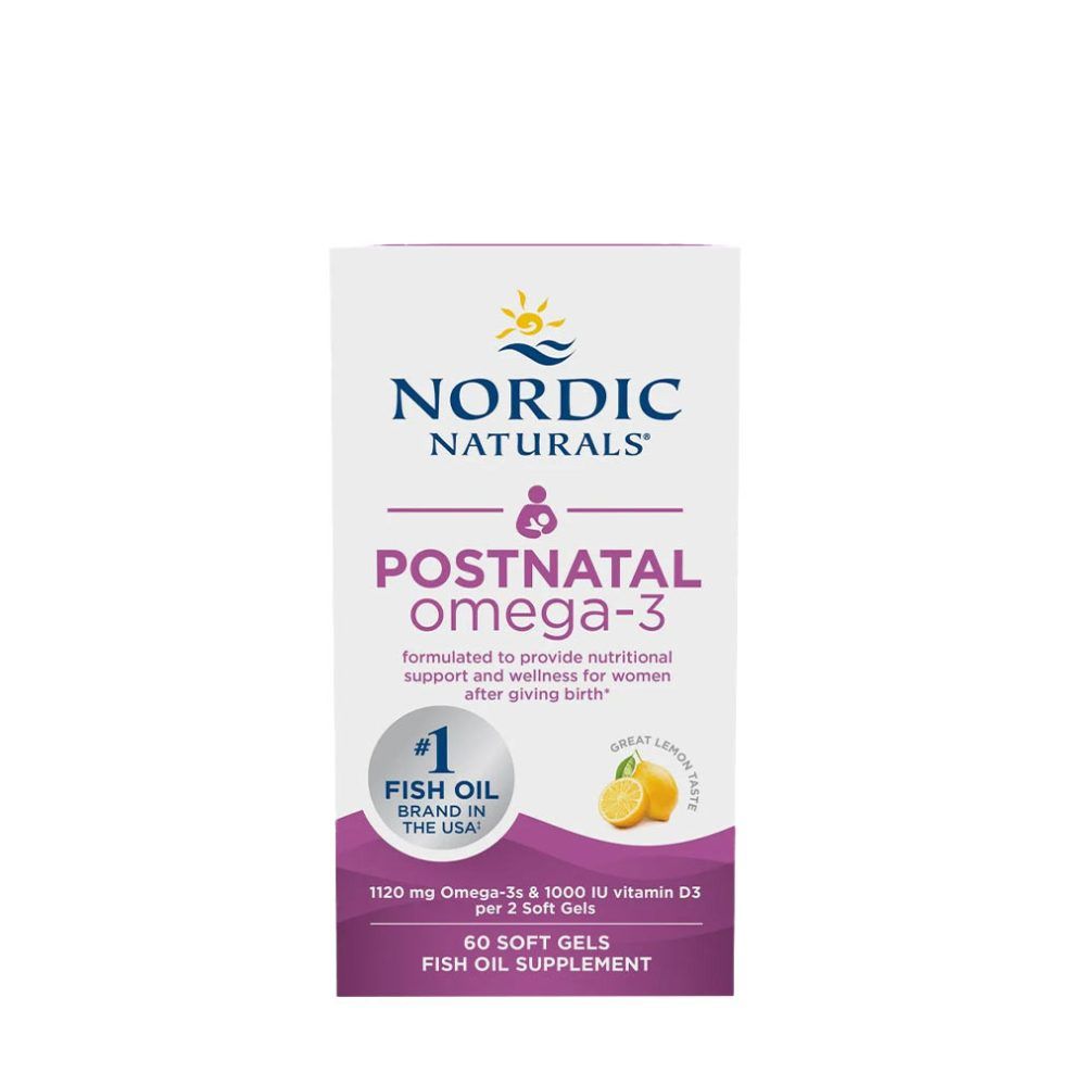 Szülés utáni omega-3, Nordic Naturals Postnatal Omega-3, 60 lágykapszula, citrom íz