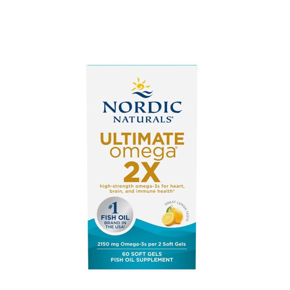 Omega-3 zsírsavak, Nordic Naturals Ultimate Omega 2X, 60 lágykapszula, citrom íz
