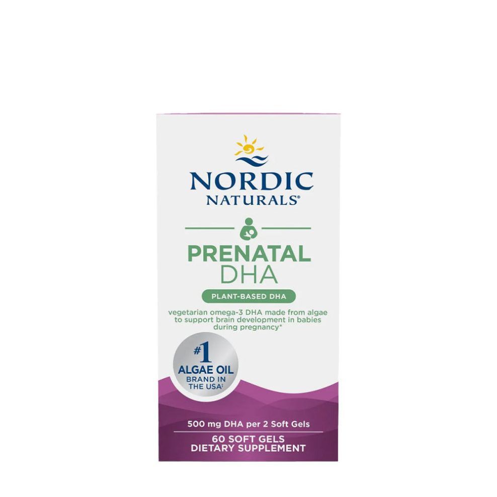 Vegán DHA omega-3 zsírsav, Nordic Naturals Vegan Prenatal DHA, 60 lágykapszula