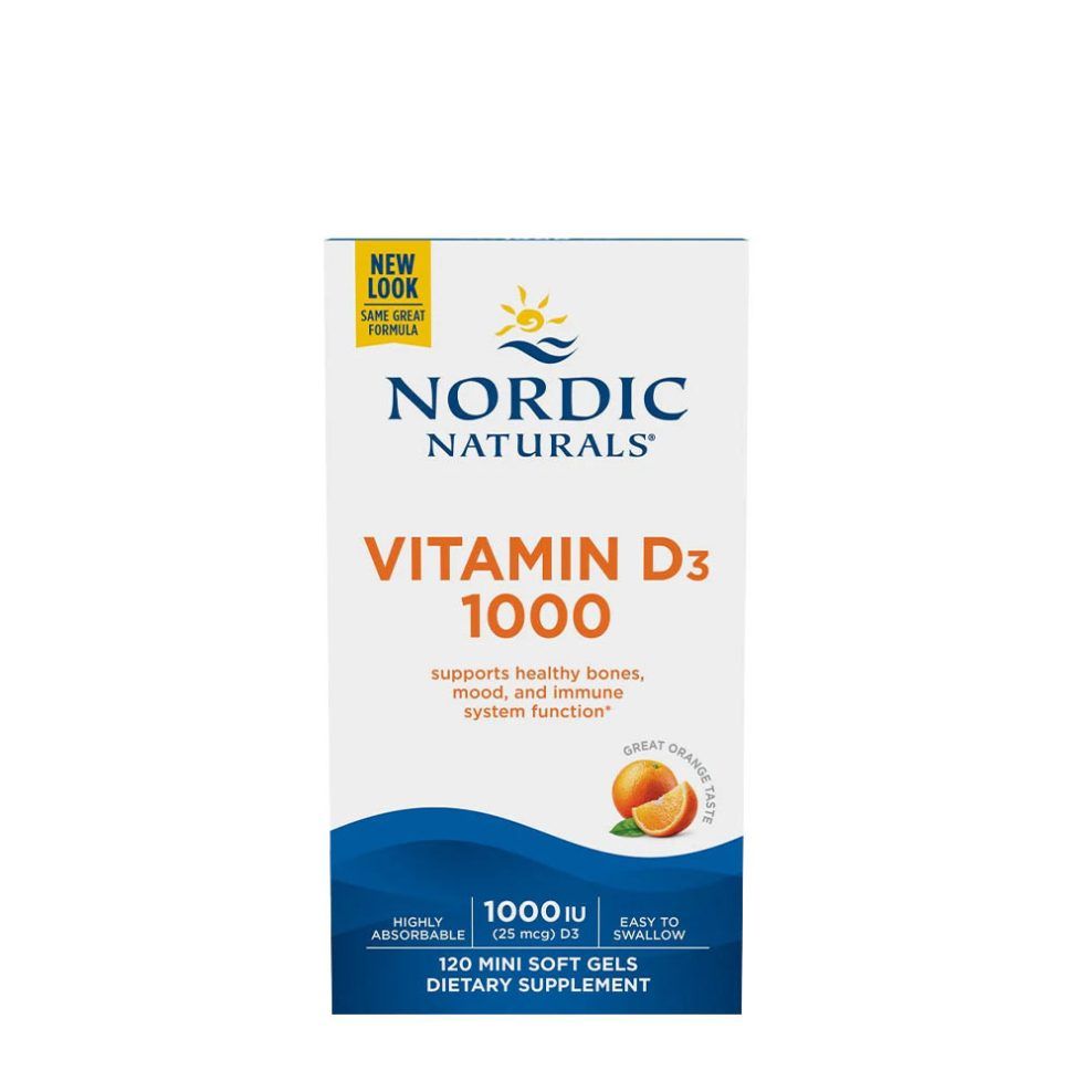 D3-vitamin 1000 NE, Nordic Naturals Vitamin D3 1000, 120 lágykapszula, narancs íz