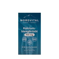 Kalcium-biszglicinát 700 mg, Nordvital Calcium Bisglycinate 700mg, 60 kapszula