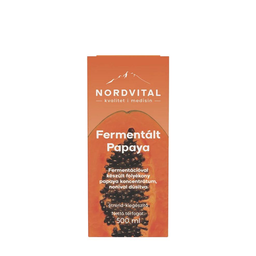 Fermentált papaya- és nonikoncentrátum, Nordvital Fermented Papaya Concentrate + Noni, 500 ml