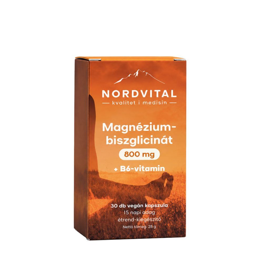 Magnézium-biszglicinát, Nordvital Magnesium Bisglycinate, 30 kapszula