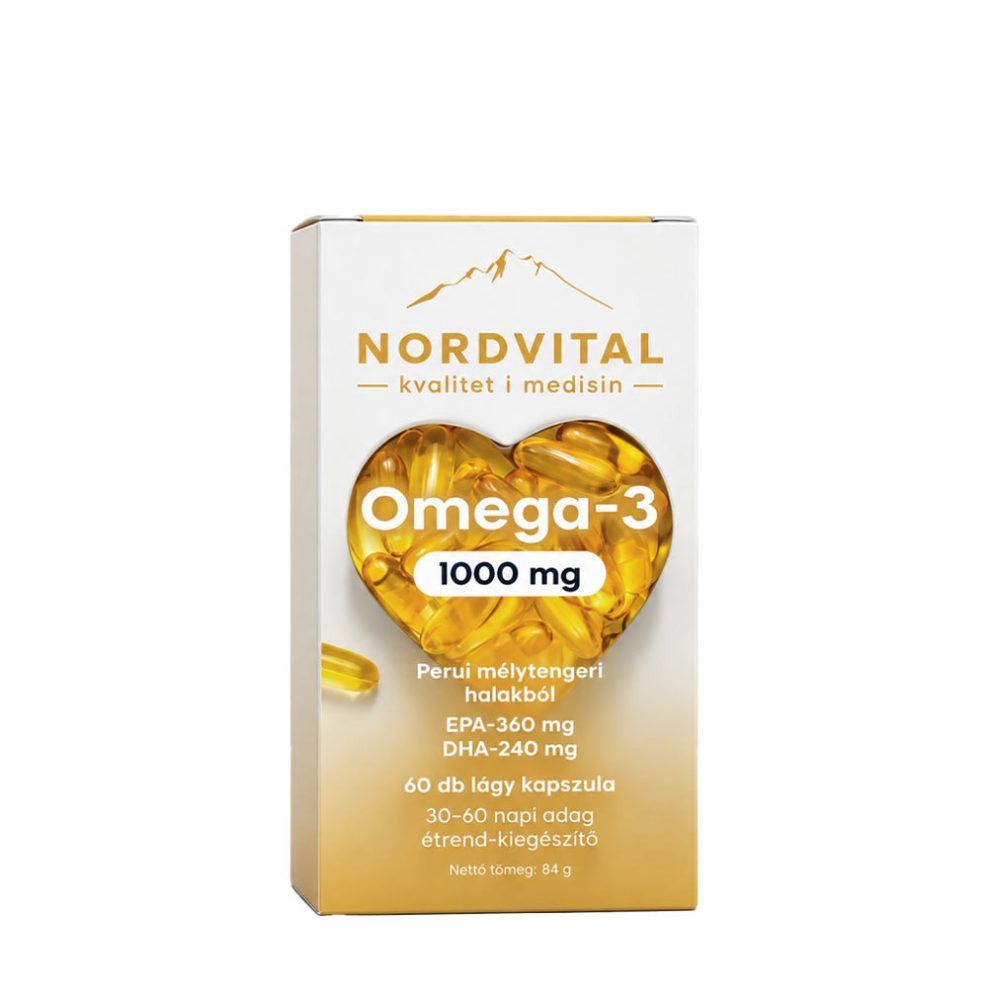 Omega-3 zsírsavak, Nordvital Omega-3, 60 lágykapszula