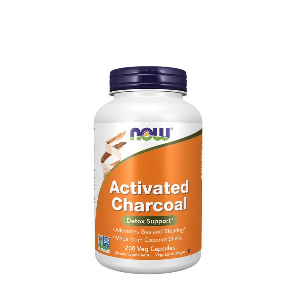 Aktív szén, Now Foods Activated Charcoal, 200 kapszula