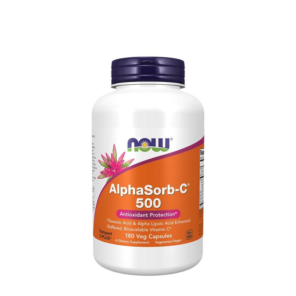 Pufferelt C-vitamin 500 mg, Now Foods AlphaSorb-C™ 500, 180 kapszula