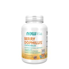 Gyümölcsízű probiotikum, Now Foods BerryDophilus™, 120 rágótabletta
