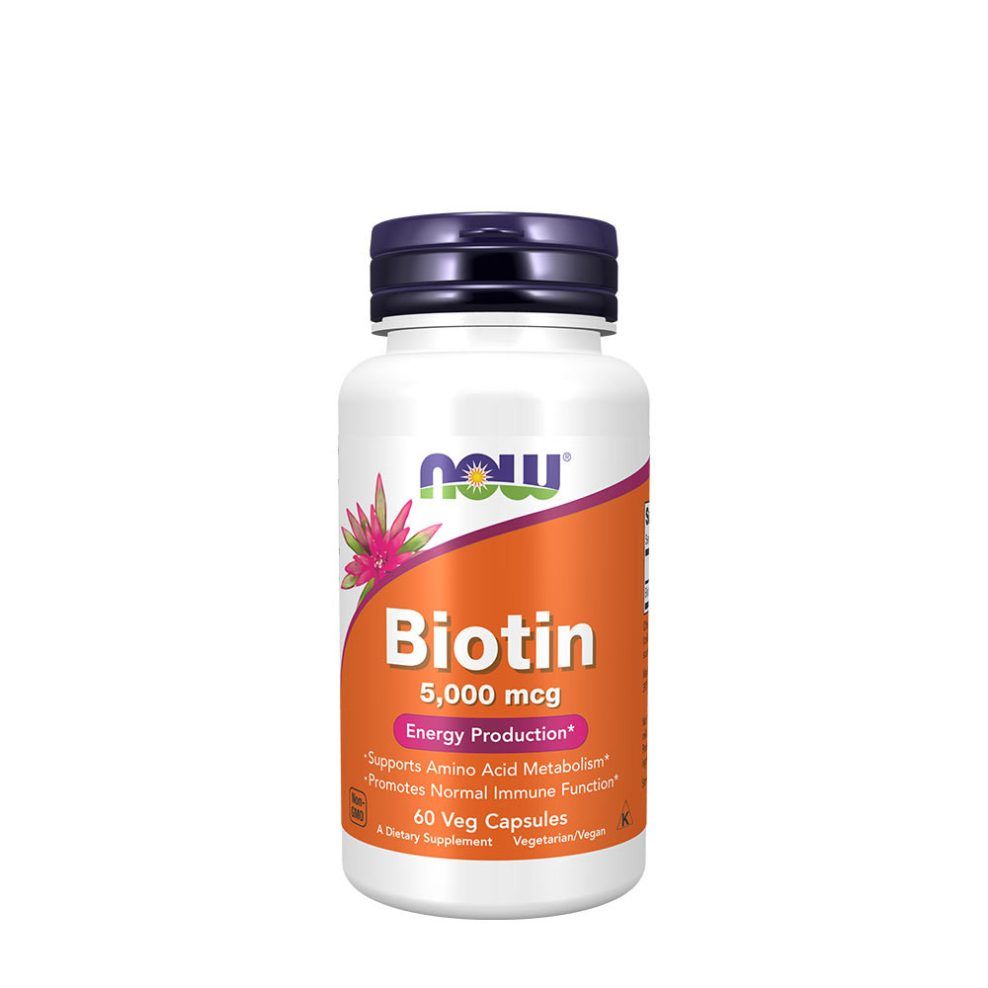 Biotin 5000 mcg, Now Foods Biotin 5,000 mcg, 60 kapszula