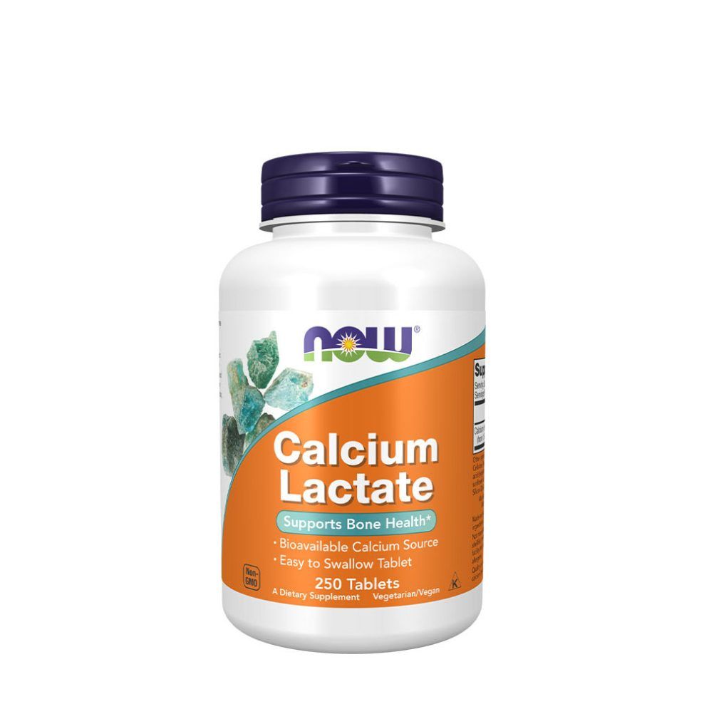 Kalcium-laktát, Now Foods Calcium Lactate, 250 tabletta