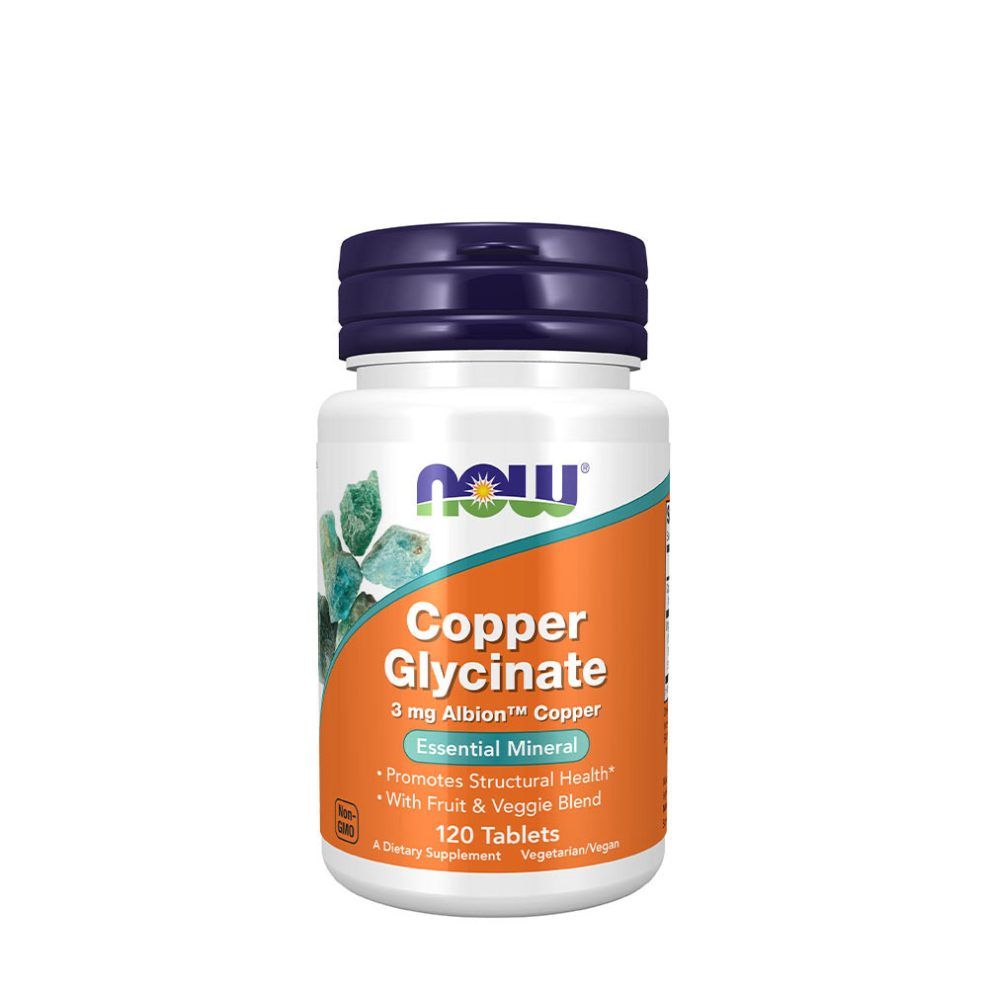 Réz-glicinát 3 mg, Now Foods Copper Glycinate 3 mg, 120 tabletta