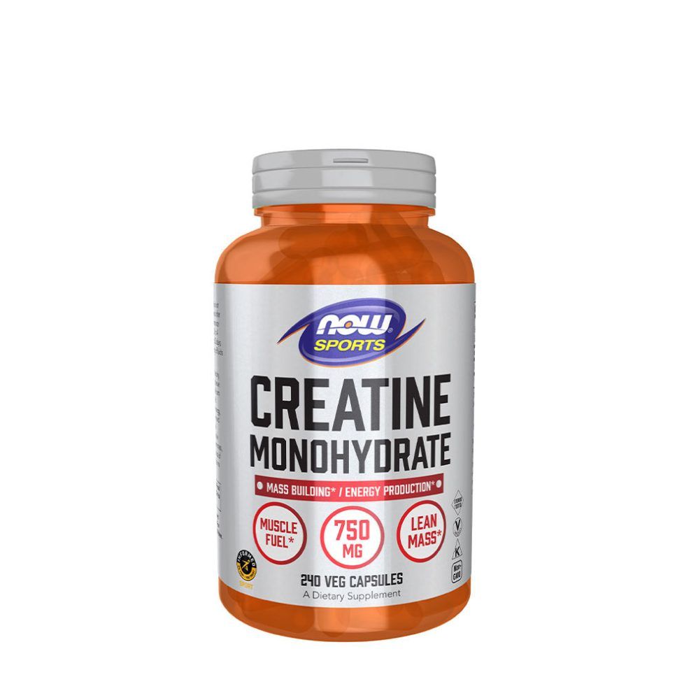 Kreatin-monohidrát 750 mg, Now Foods Creatine Monohydrate 750 mg, 240 kapszula