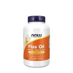 Vegán lenmagolaj 1000 mg, Now Foods Flax Oil 1000 mg Vegan Formula, 120 Veggie Softgels
