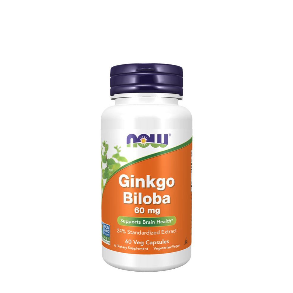 Ginkgo biloba 60 mg, Now Foods Ginkgo Biloba 60 mg, 60 kapszula