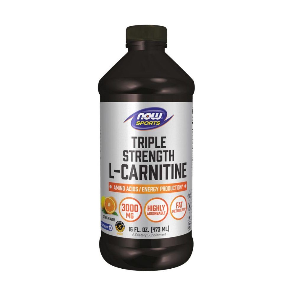 L-karnitin folyadék, Now Foods L-Carnitine, Triple Strength Liquid, 473 ml, citrusos íz