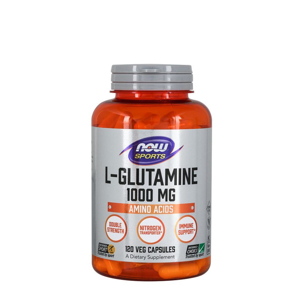 L-glutamin 1000 mg, Now Foods L-Glutamine, Double Strength 1000 mg, 120 kapszula