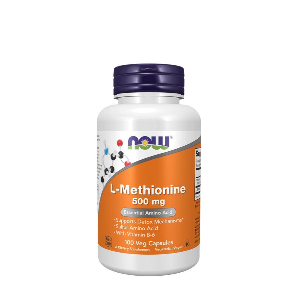 L-metionin 500 mg, Now Foods L-Methionine 500 mg, 100 kapszula
