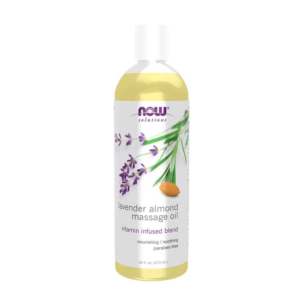 Levendulás-mandulás masszázsolaj, Now Foods Lavender Almond Massage Oil, 473 ml