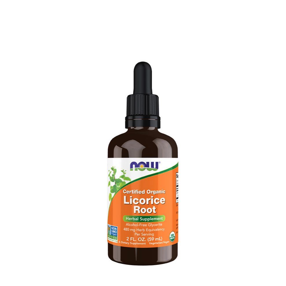 Édesgyökér-glicerinát, Now Foods Licorice Root Glycerite, Organic, 59 ml