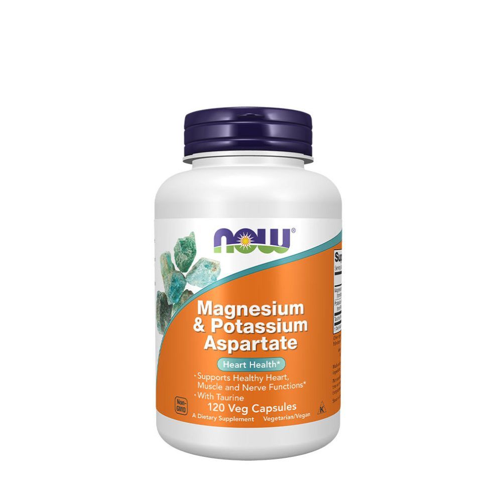 Magnézium- és kálium-aszpartát, Now Foods Magnesium & Potassium Aspartate, 120 kapszula