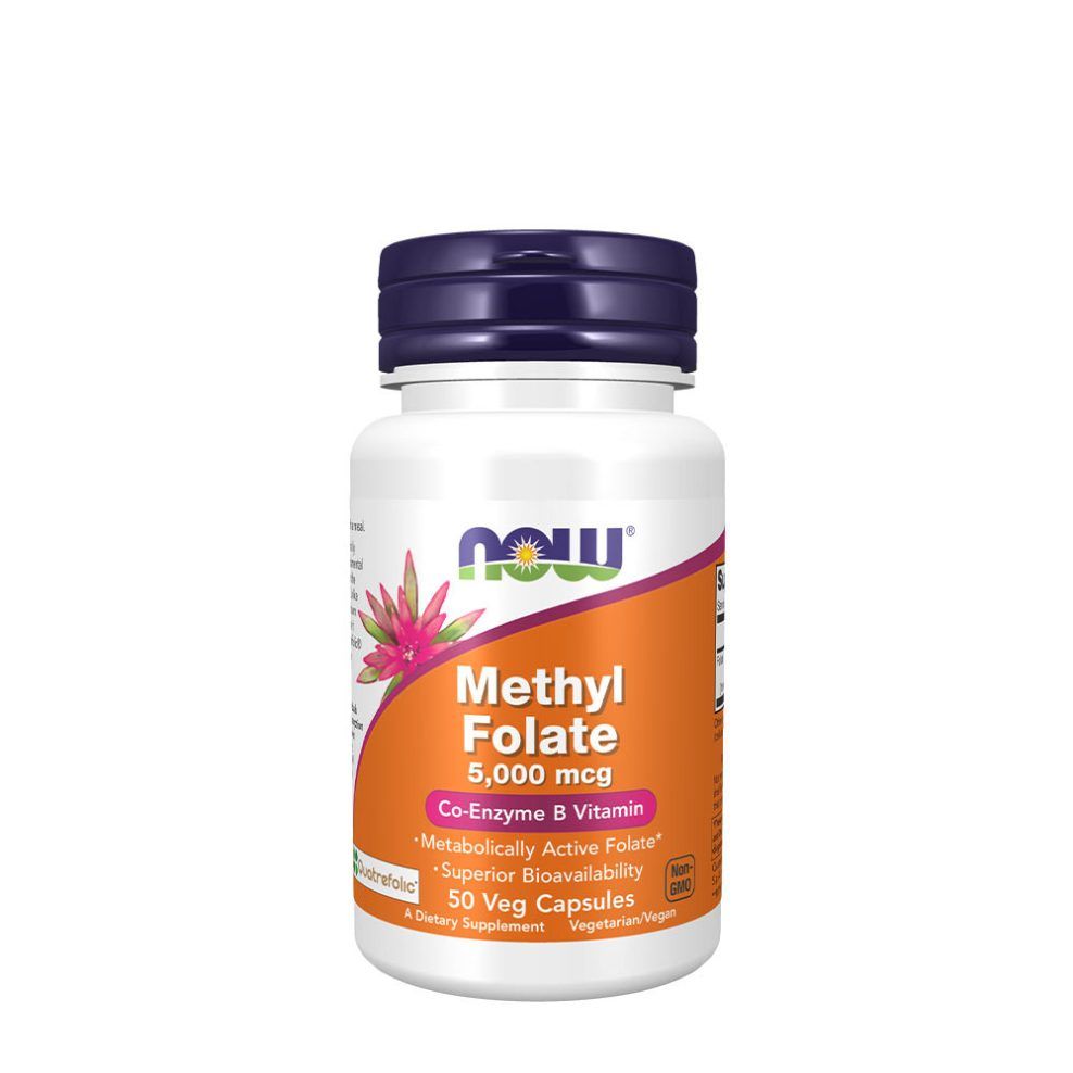 Metil-folát 5000 mcg, Now Foods Methyl Folate 5000 mcg, 50 kapszula