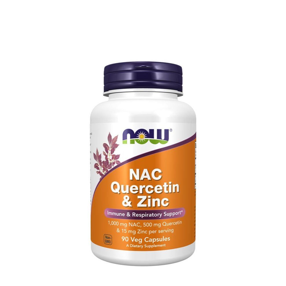 NAC kvercetinnel és cinkkel, Now Foods NAC Quercetin & Zinc, 90 kapszula
