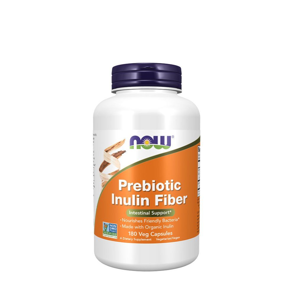 Inulin prebiotikus rost, Now Foods Prebiotic Inulin Fiber, 180 kapszula