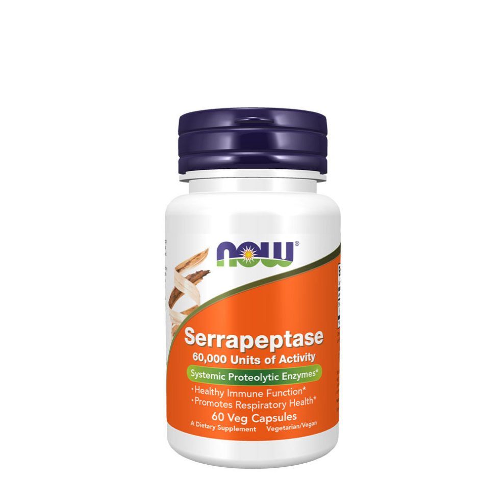 Serrapeptáz 60 000 SU, Now Foods Serrapeptase 60,000 SU, 60 kapszula