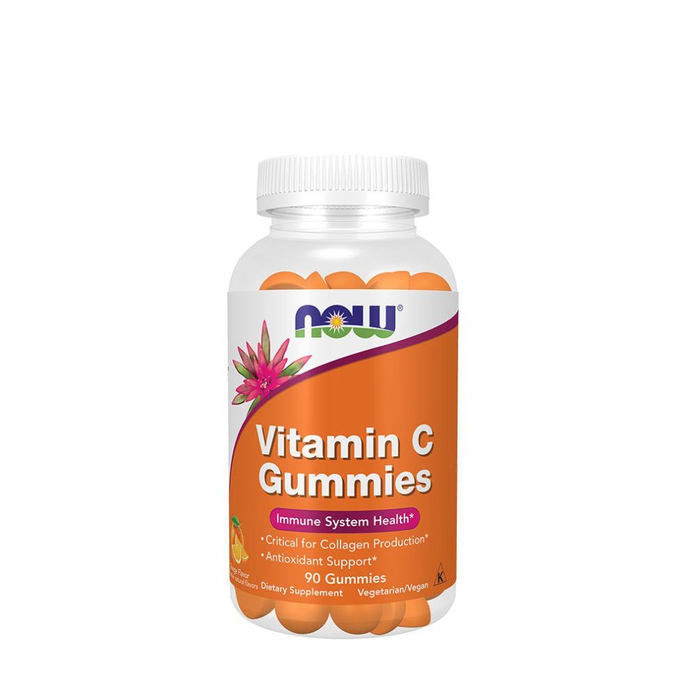 C-vitamin gumivitamin, Now Foods Vitamin C Gummies, 90 gumicukor, narancs íz