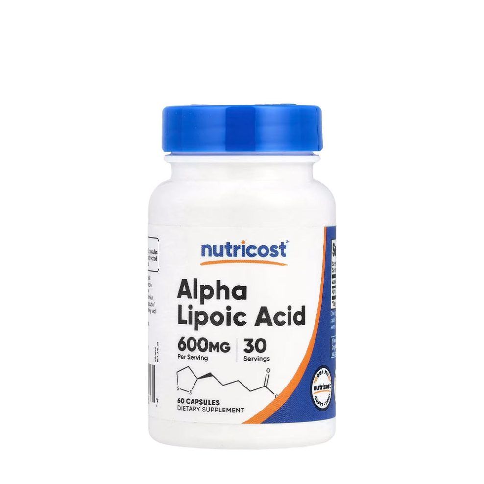 Alfa-liponsav 600 mg, Nutricost Alpha Lipoic Acid 600 mg, 60 kapszula