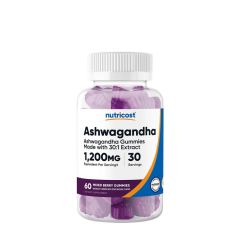 Ashwagandha gumivitamin 1200 mg, Nutricost Ashwagandha Gummies 1200 mg, 60 gumicukor, vegyes bogyós gyümölcs íz