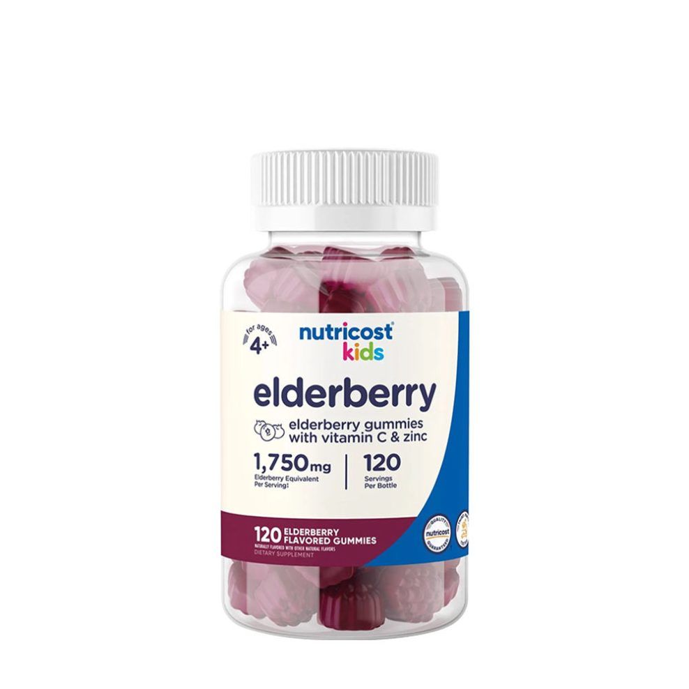 Bodza gumivitamin gyerekeknek, Nutricost Kids Elderberry Gummies, 120 gumicukor