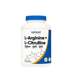L-arginin és L-citrullin komplex, Nutricost L-Arginine L-Citrulline Complex Capsules, 240 kapszula